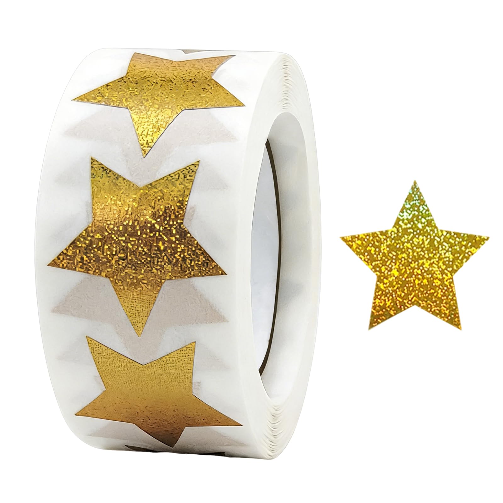 Hedayu Gold Star Stickers Roll, 1 inch Gold Foil Sparkly Shiny Star Stickers, Reward Stickers for Teachers to Use as Motivational Tools, Star Stickers for DIY Crafts Decoration Classroom