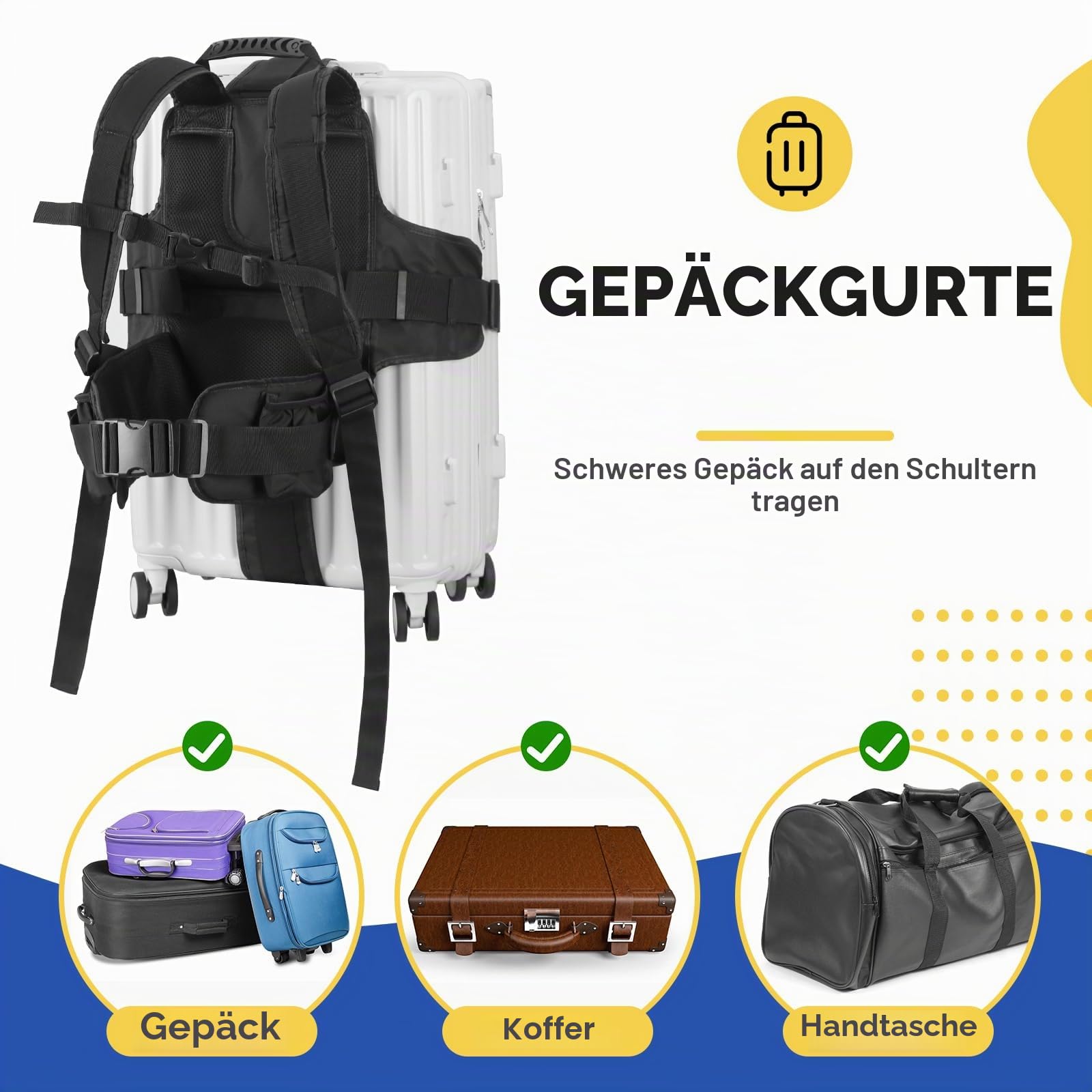 Gepäckrucksack-Umwandlungssystem, Gepäckverbinderriemen, Rucksack mit externem Kreuzrahmen mit Griff, Schnellverschluss, Rückenlehne, Gepäckgurt für