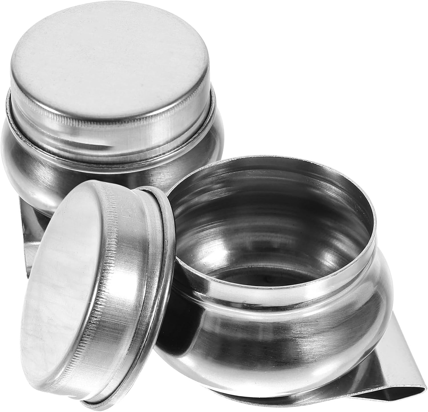 2pcs Professional Oil Painting Palette Cup Lid Stainless Steel Multi-Function Brush Cleaning Jar
