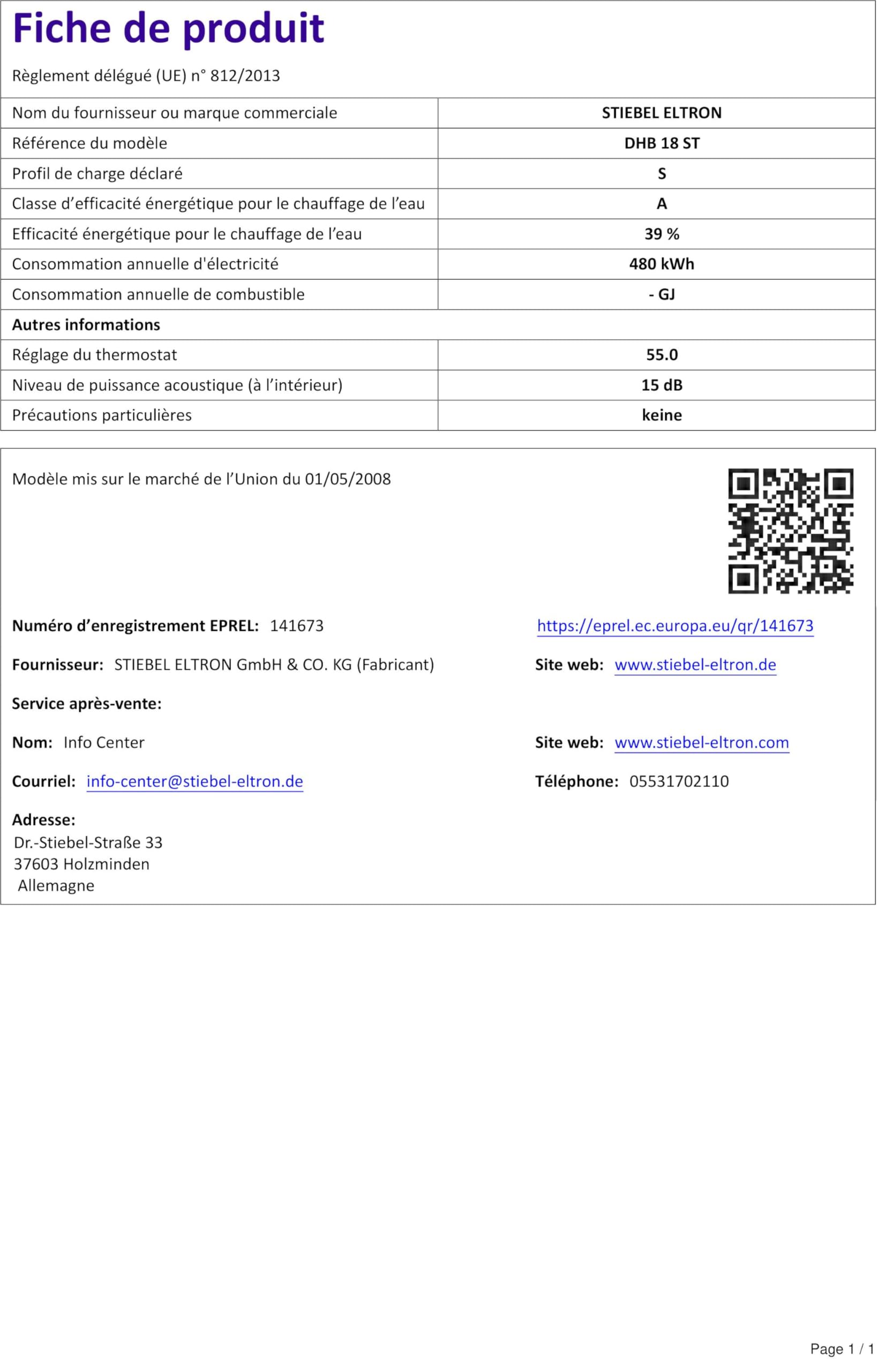 STIEBEL ELTRON elektronisch gesteuerter Durchlauferhitzer DHB 18 ST, 18 kW, druckfest, 3 Anwendungssymbole, 227608