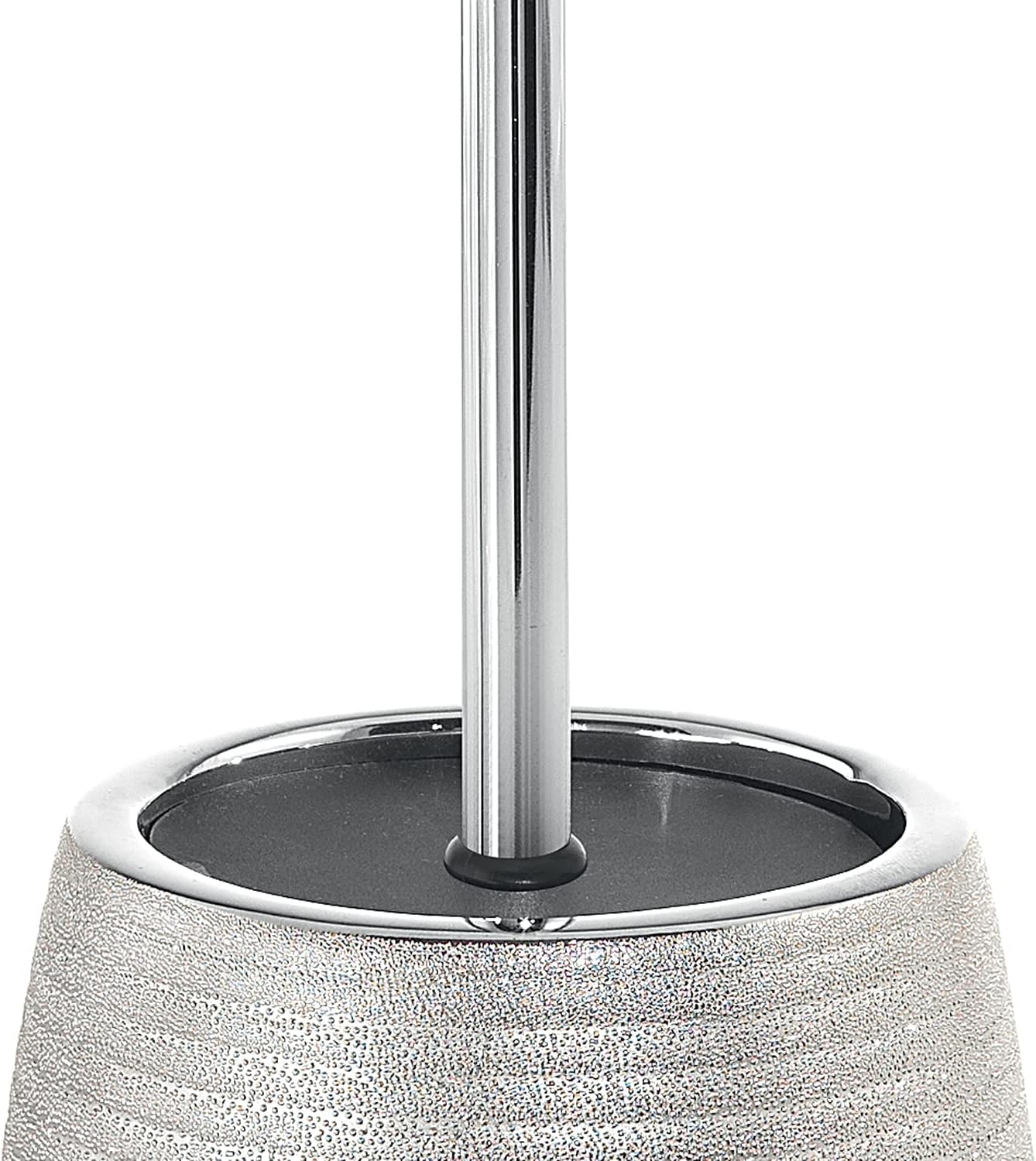 Gedy Silver G-Astrid Toilet Brush for Standing, Dimensions 47 x 11.5 x 11.5 cm, Weight 0.65 kg, Ceramic Toilet Brush, Year of Warranty 2, R&D Design, Unique