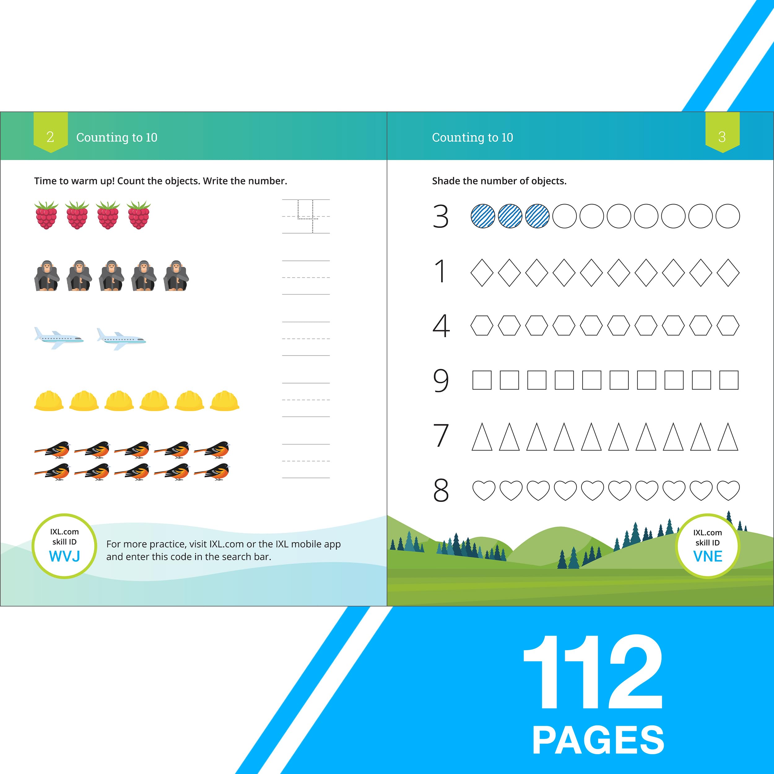 IXL Addition Kindergarten Workbooks, Math Book for Kids Ages 5-6 With Adding Activities Covering Counting Skills, Basic Mathematics Facts, and How to Add Numbers up to 10 - Image 3