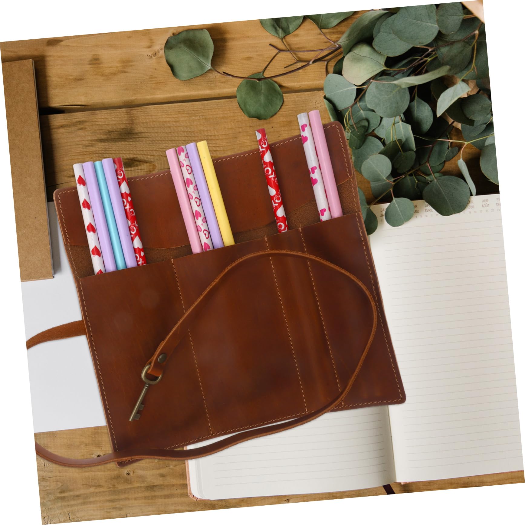 Operitacx 4piezas Estuche De Lápices Enrollable Vaca Organizador Portátil De Bolígrafos y Lápices Bolsa De Almacenamiento Multifuncional Diseño Retro para Papelería y Uso Escolar