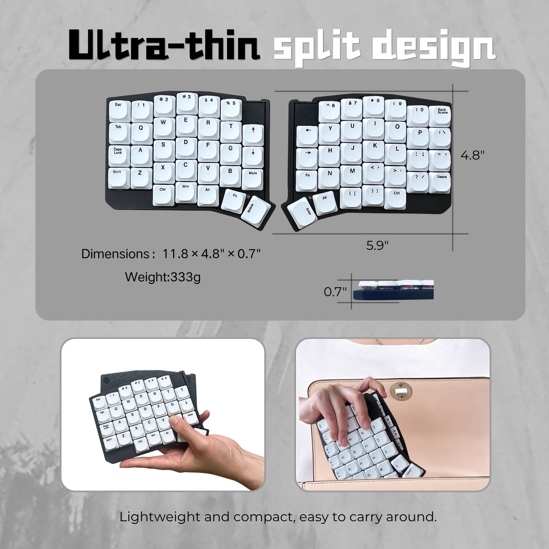 Amazon | SZRKBD 64 キー 超薄型 ワイヤレス スプリット メカニカル 