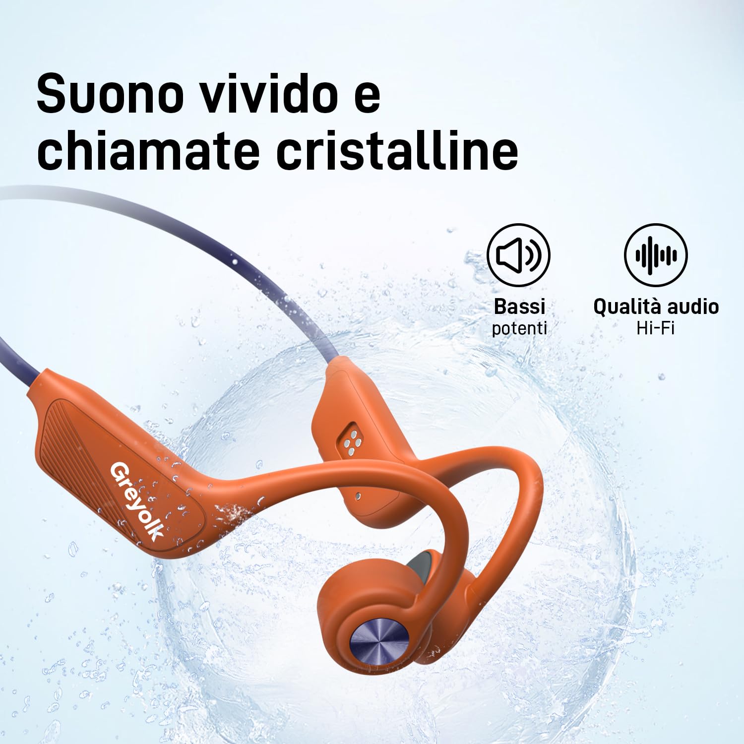 Cuffie da conduzione Ossea IP68 impermeabili per nuoto, Bluetooth 5.4 e lettore MP3 con memoria 32 GB, design open ear confortevole per nuoto, corsa e sport