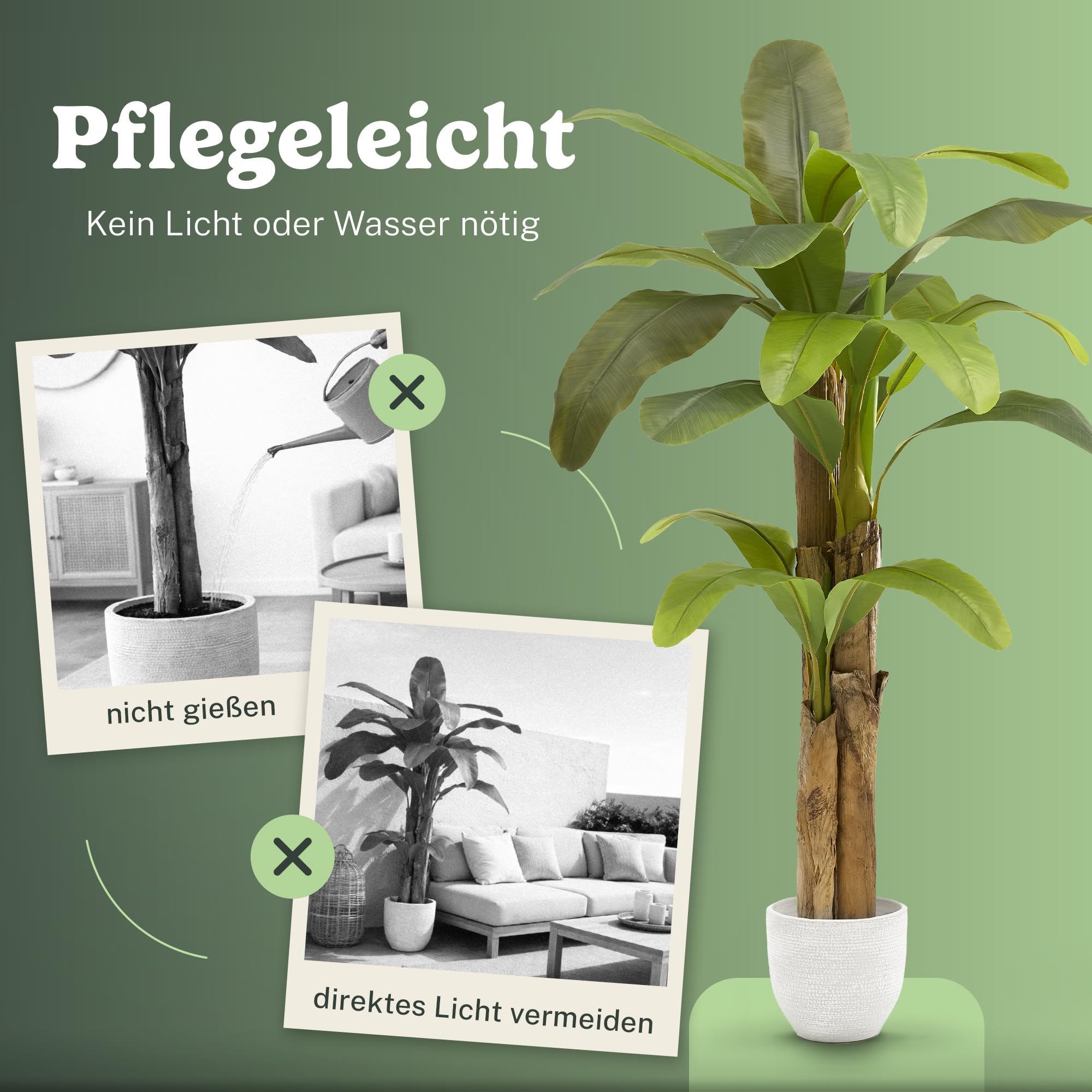 Maia Shop | Knstliche Bananenpflanze | Kunstpflanze | Mae: 150 x 80 cm |  Knstliche Pflanzen | Fake Plant | Plastik Pflanze | Deko | Deko Wohnzimmer  : Amazon.de: Kche, Haushalt & Wohnen