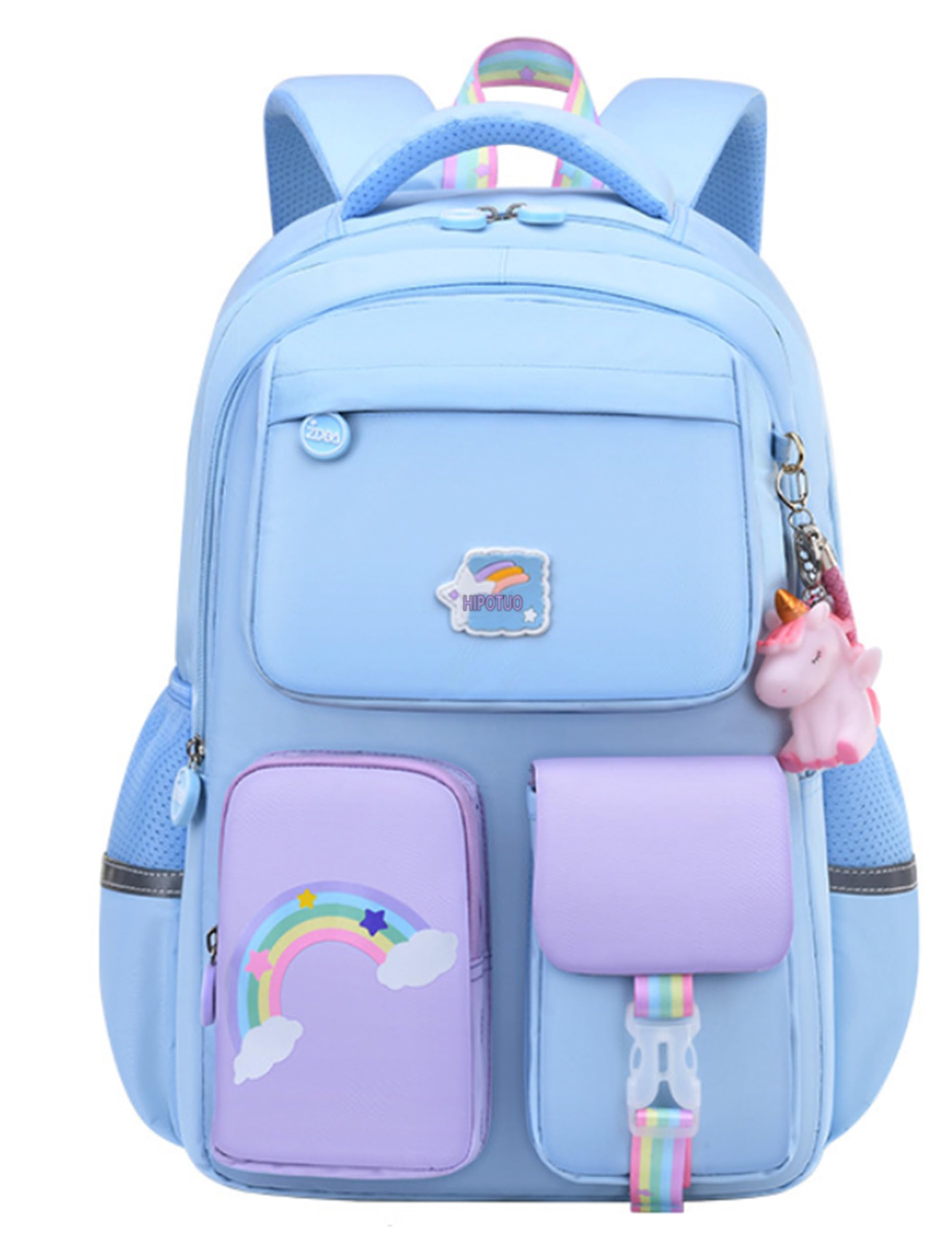 HIPOTUO Girls Unicorn Backpack Cute School Backpacks Casual Durable Lightweight Travel Bags Laptop Backpacks