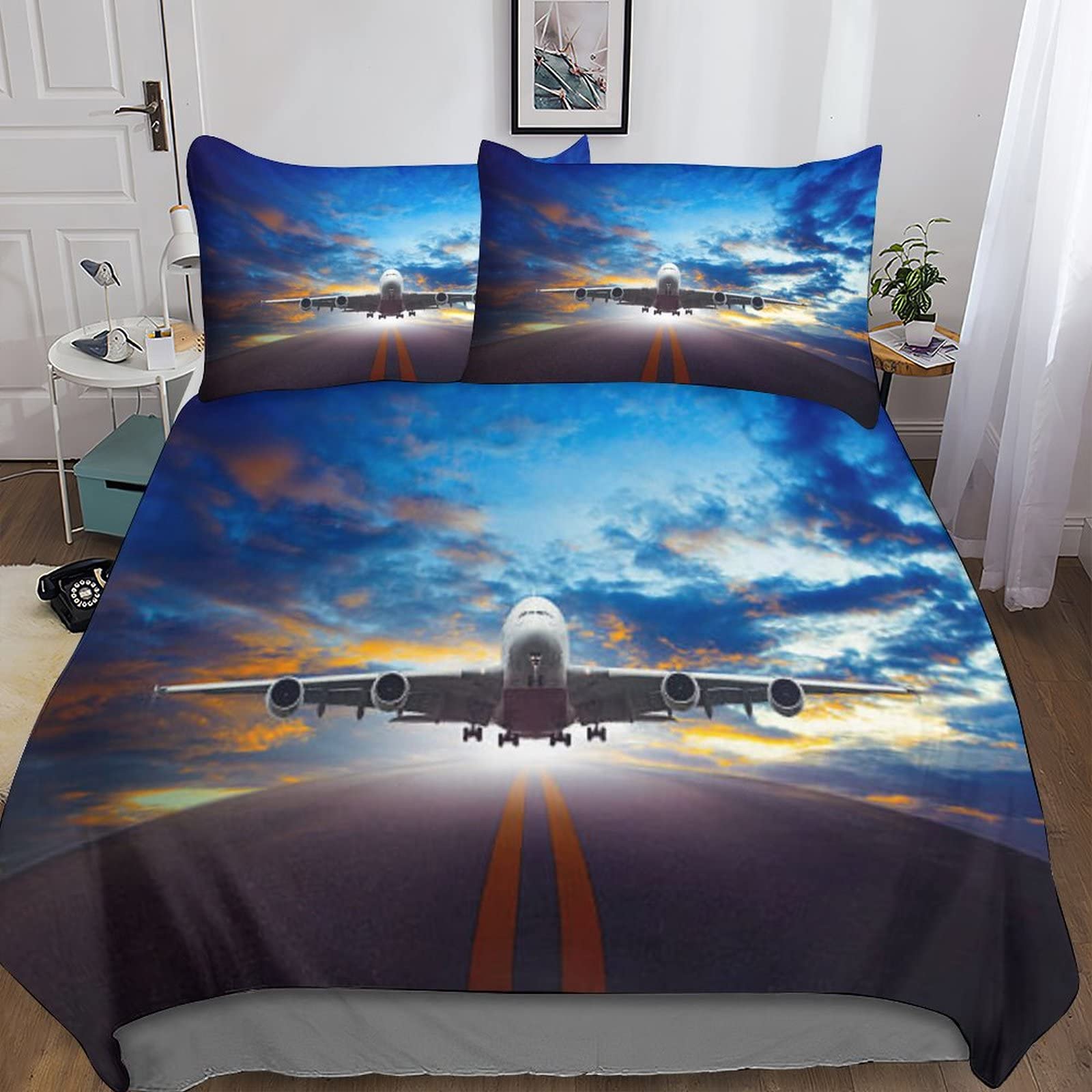 Parures de lit thème du vol pour s'endormir dans une chambre d'aviateur