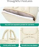 BAGSMART Large Puffy Travel Toiletry Bag for Women, Lightweight Cosmetic Makeup Organizer with Handle, Business Trip Accessories Essentials Toiletries, Black