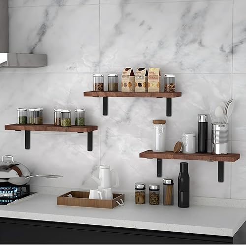 Miniatura 6 de Paquete de 12  4 pulgadas de largo x 3 pulgadas de alto x 1.5 pulgadas de ancho, 0.197 in de grosor, soportes de estante de hierro, soportes de