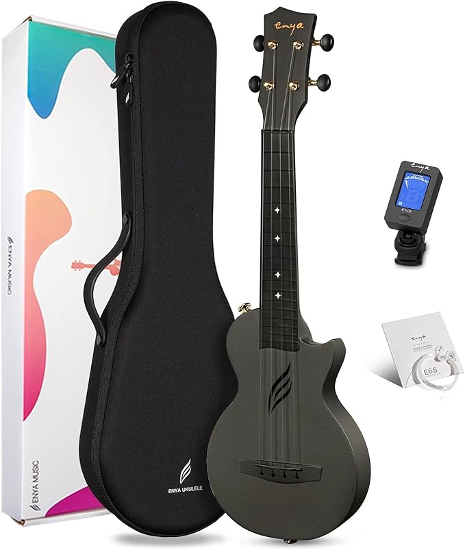 Soprano Ukulele Enya Nova U Mini 21" Carbon Fiber Travel UkuleleWith Beginner Kit
