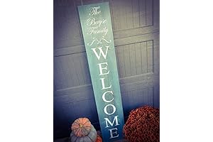 Farmhouse Personalized Family Name Welcome Sign - Front Porch Door Sign