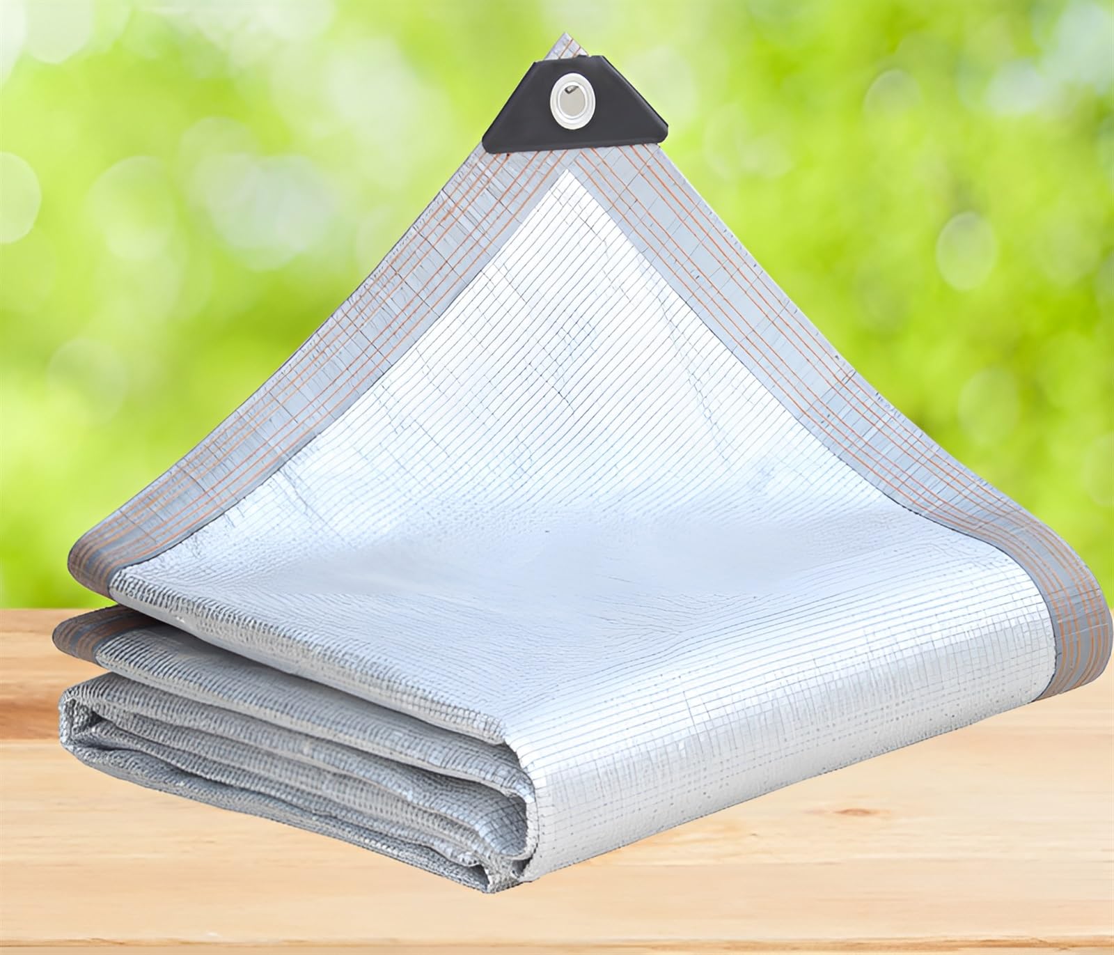 Odblaskowy, aluminiowy, odporny na wysokie temperatury, zewnętrzny pokrowiec na baldachim, ochrona przed promieniowaniem UV, do ogrodu, wiaty i szklarni (4 x 6,5 m) – trwały, odporny na warunki