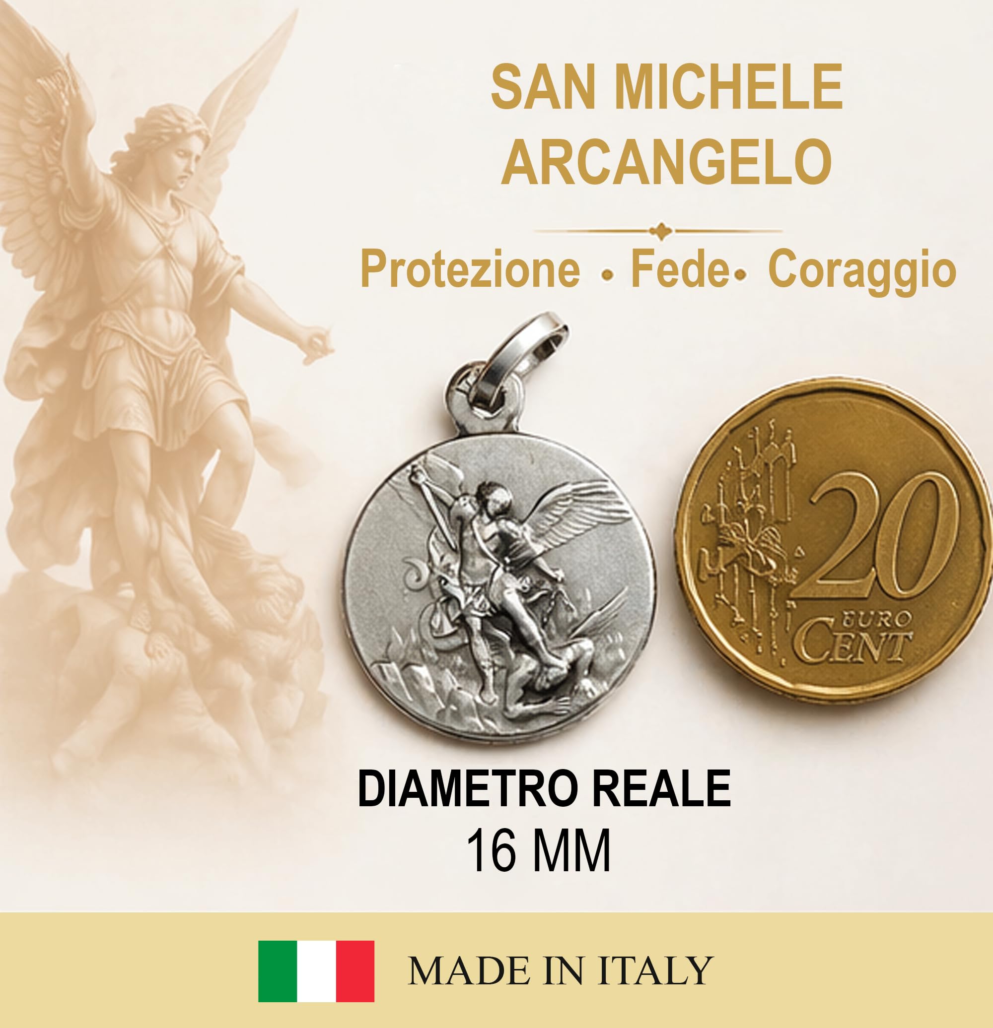 I G J Médaille de Saint Michel Archange en Argent Massif 925 millièmes - Patronne de la Police de la police d'État