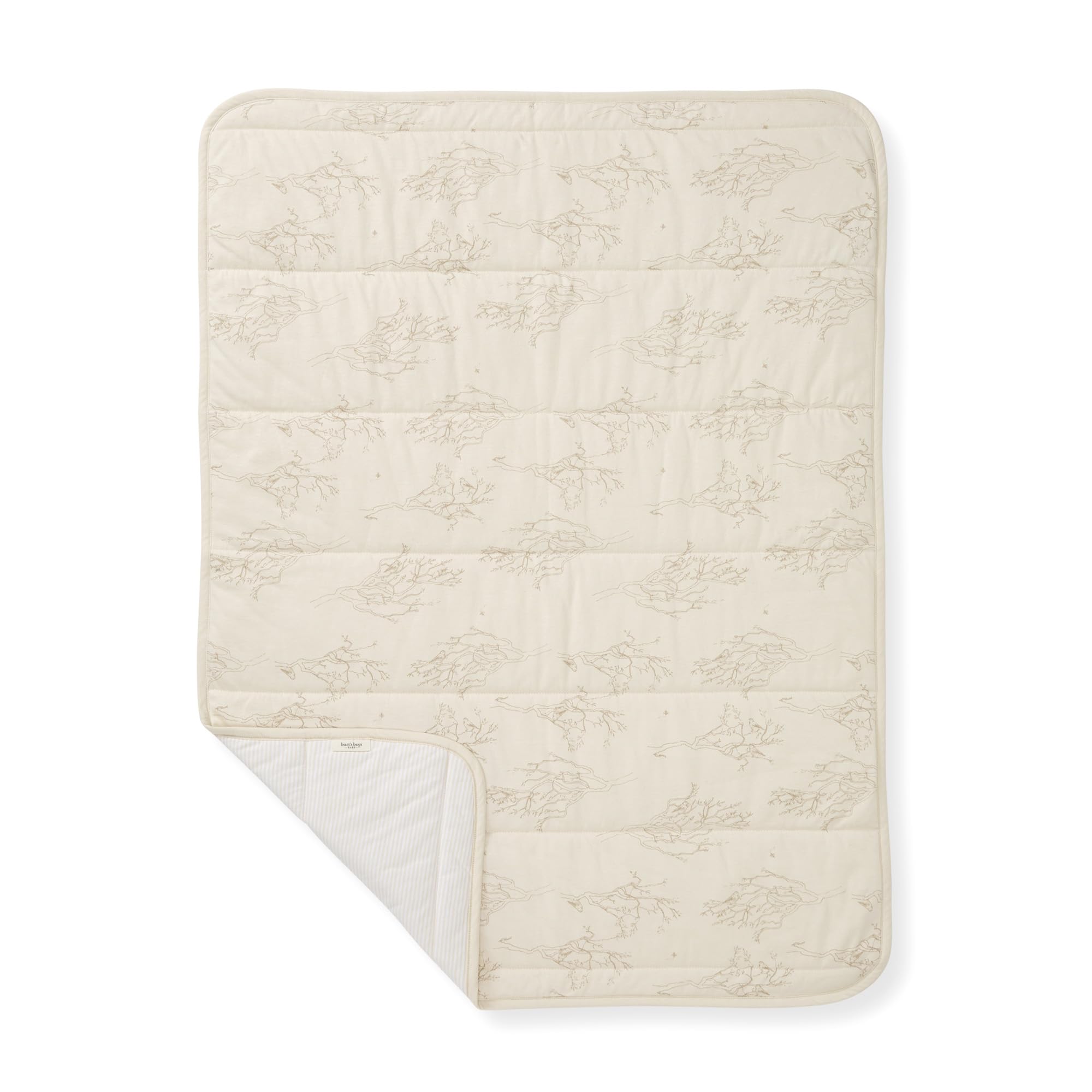Burt's Bees - Manta Reversible para bebé, guardería, Cochecito y Vientre, Jersey orgánico de algodón, Ropa de Cama Acolchada para bebés y niños pequeños