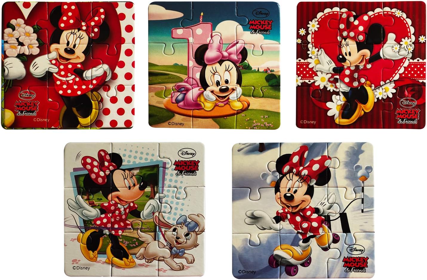 Myesha Toys Mini Mickey & Friends Zigsaw Puzzle, Pack of 5, Total 45 Pieces