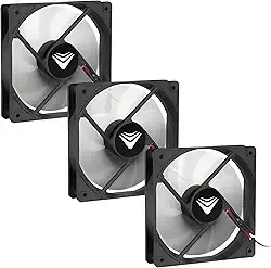Kit 3 Ventoinhas 12cm sem Led Evus Fan Cooler Preto 120mm para Gabinete, Air Cooler 2200 RPM com 7 Lâminas Conexão 4 pinos (IDE) Molex