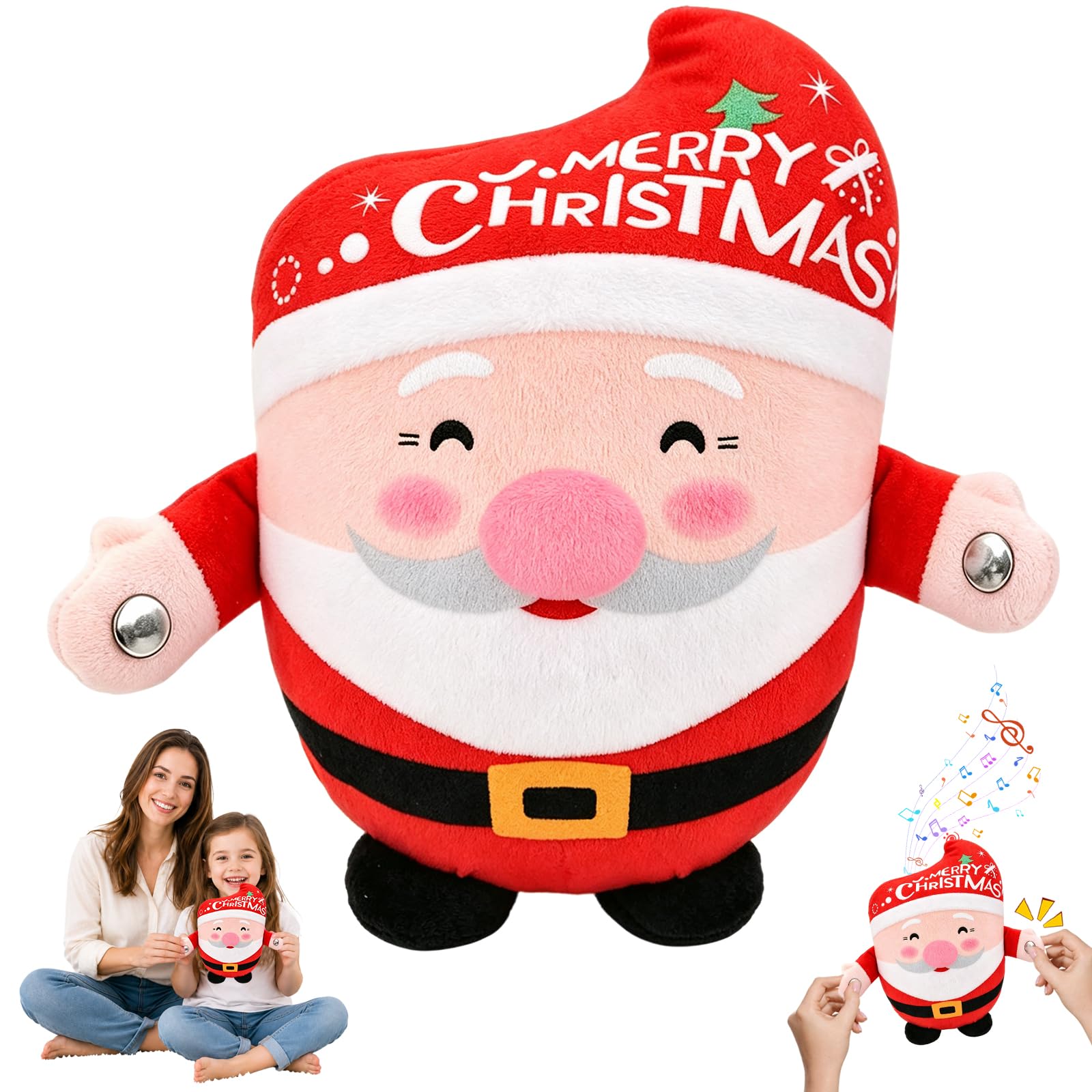 KutaKuta Interactive Music Plush Toy, Sensory Santa Claus Interactive Toys
