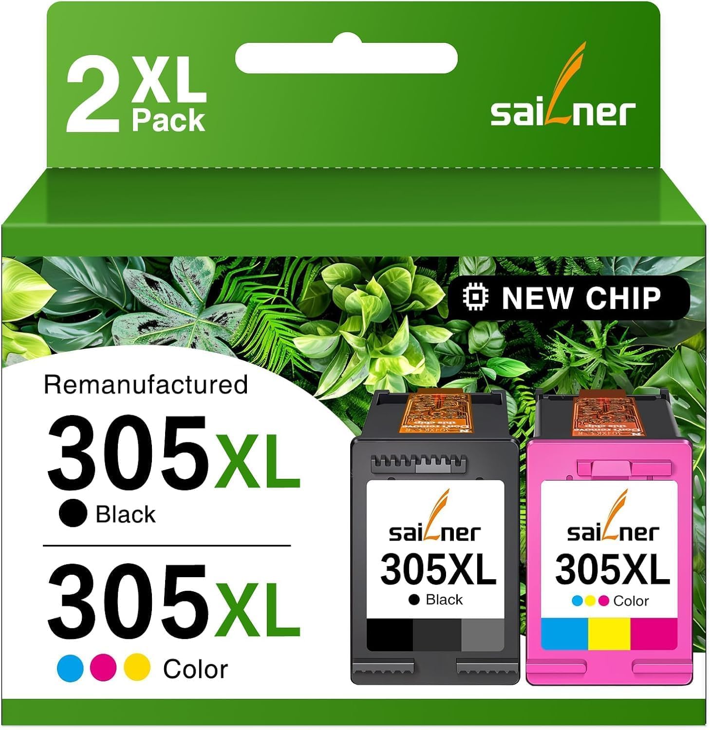 SAILNER 305xl Black and Color Ink Cartridges 305 XL Ink Replacement for HP DeskJet 2720e 2820e 2700e 2722e 2710 2723e 2800 Envy 6000 6020e 6022 6032e DeskJet Plus 4100 4110 4120 4130