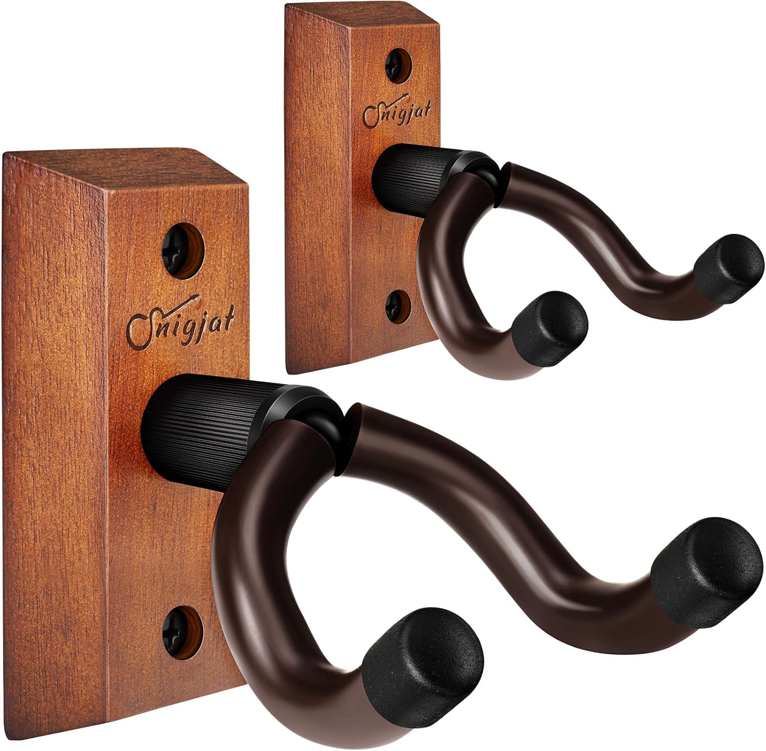 SNIGJAT Guitar Wall Mount, 2 Pack Guitar Wall Hanger, Guitar Hanger Wall Hook Holder Stand with Screws, Hardwood Guitar Wall Mount Hanger for Acoustic Guitar, Electric Guitar, Banjo, Bass, Mandolin SNIGJAT Guitar Wall Mount, 2 Pack Guitar Wall Hanger, Guitar Hanger Wall Hook Holder Stand with Screws, Hardwood Guitar Wall Mount Hanger for Acoustic Guitar, Electric Guitar, Banjo, Bass, Mandolin