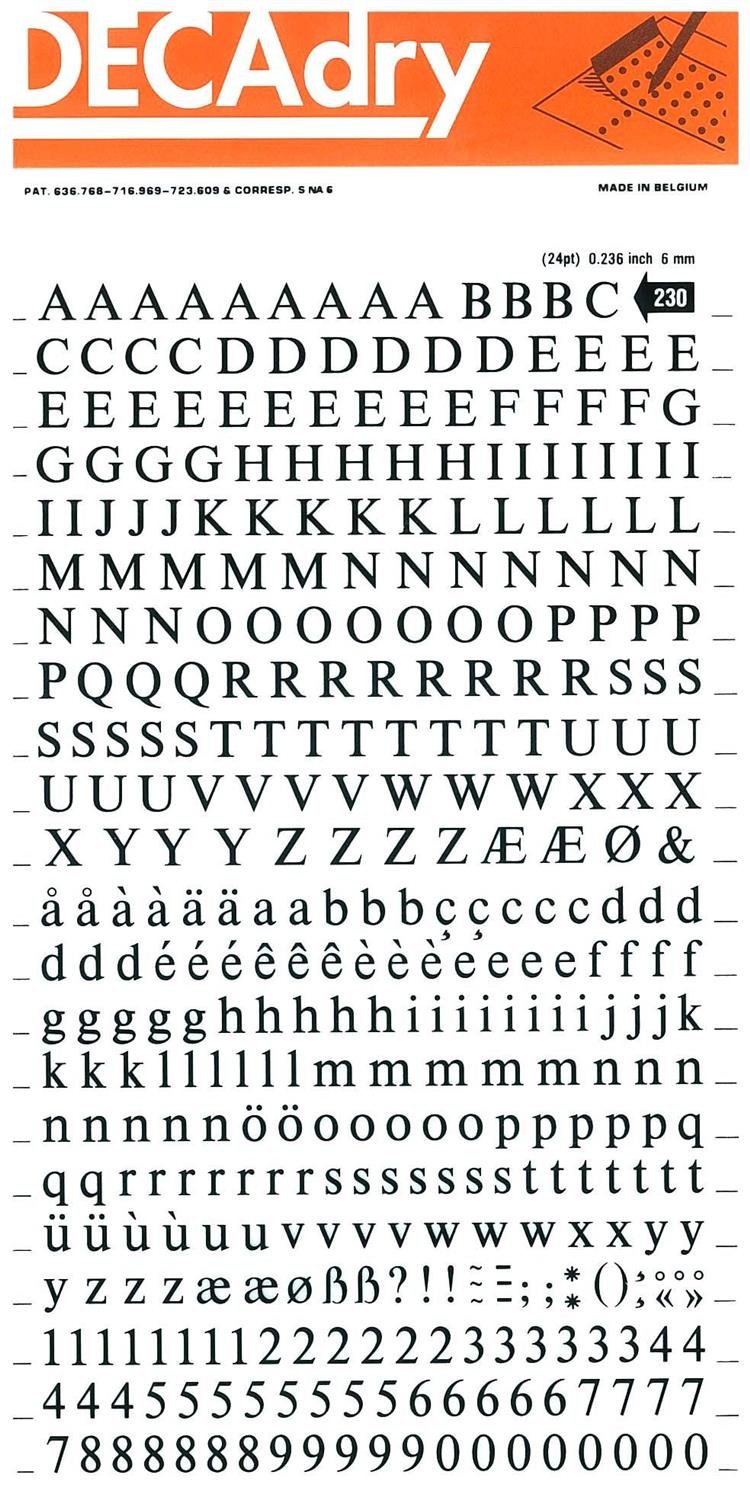 Transferable Letters and Numbers, Black, Super Letters and Numbers, 6 mm, Black