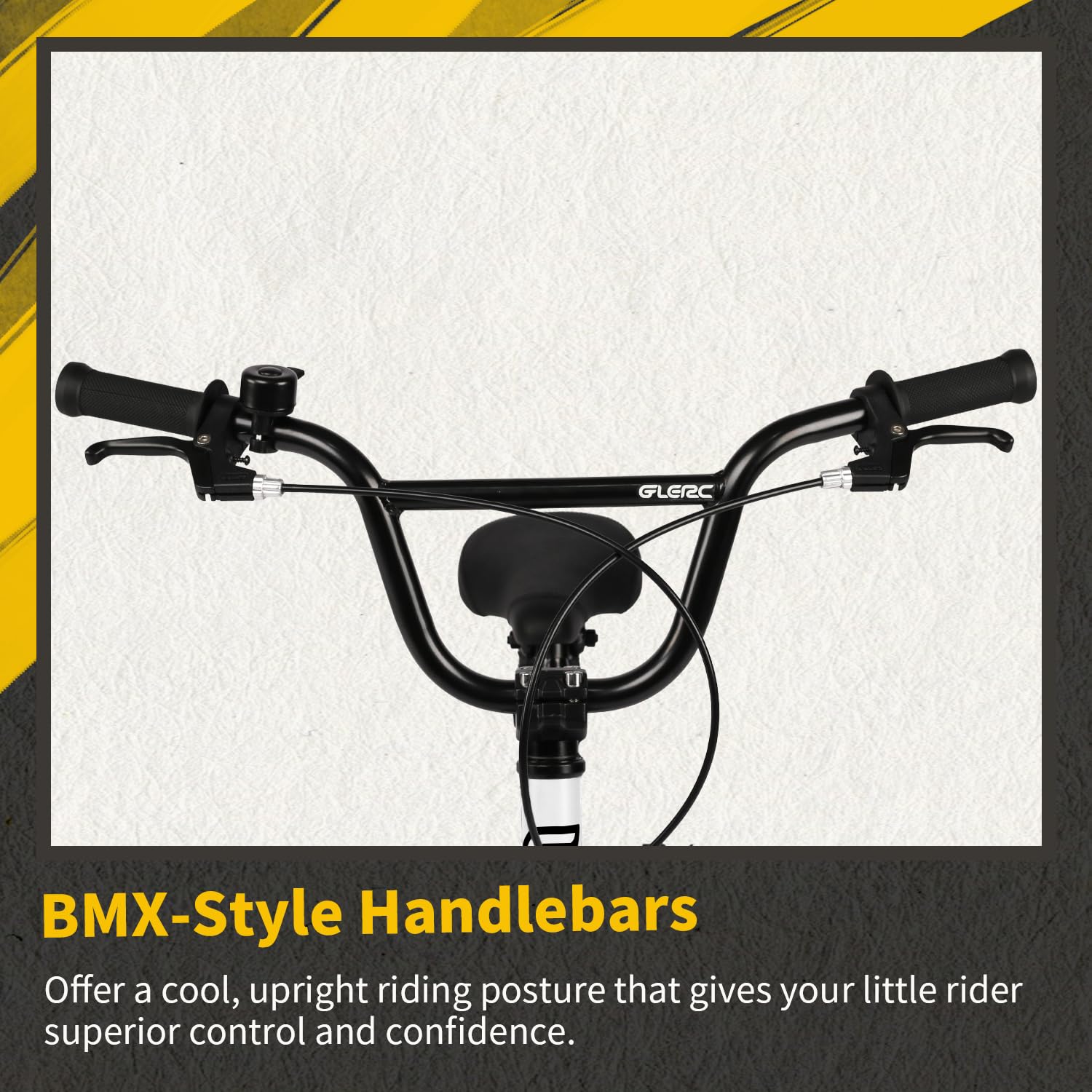 Glerc Razor vélo pour Enfants de 12, 14 et 16 Pouces, Style BMX, pour Les Enfants de 2 à 8 Ans, avec roulettes, béquille et Sonnette, Disponible en Plusieurs Couleurs