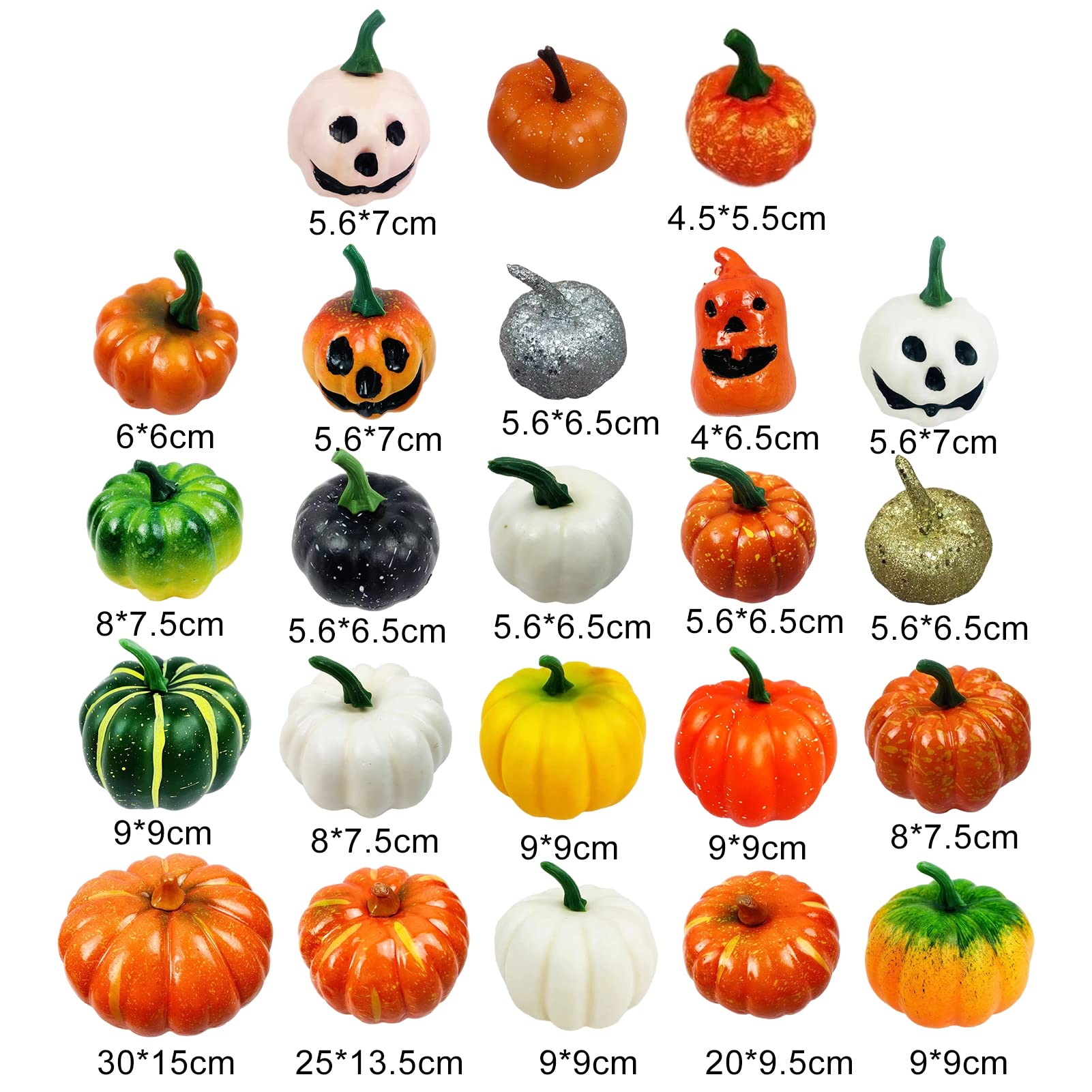 Amazon.de: Luojuny Knstlicher lebensechter Krbis, knstliche Krbis-Dekoration,  Herbsternte-Simulationskrbis, nicht verschlechternde Requisiten,  Krbismodell fr Herbst, Erntedankfest, Halloween