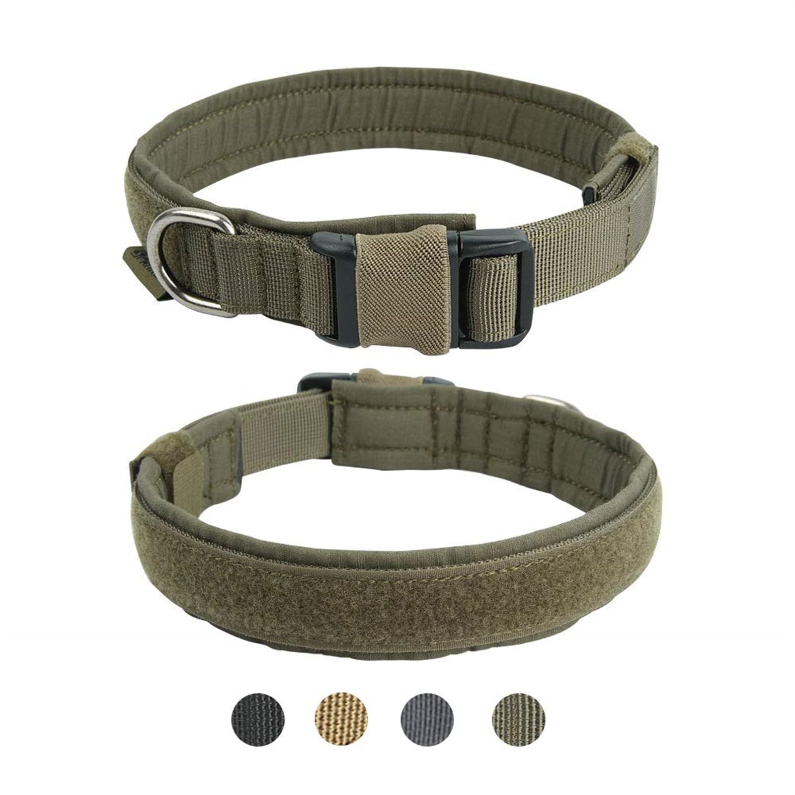 EXCELLENT ELITE SPANKER Puppy Collar Military Dog Collar Adjustable Quick Release Nylon Dog Collar for Small Medium Dog Soft Padded Dog Collar(RGN-L)