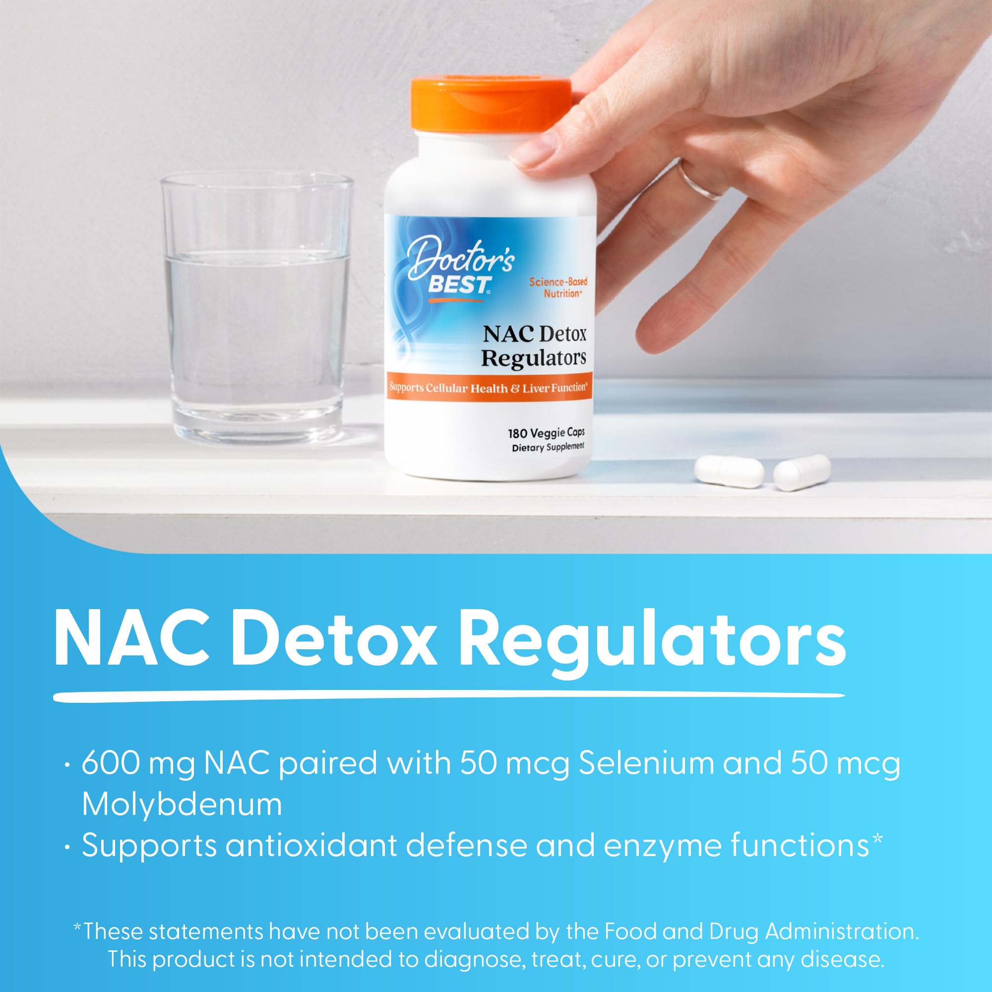 Doctor's Best NAC Detox Regulators Supplement, 180 Veg Caps — Amazon image 3