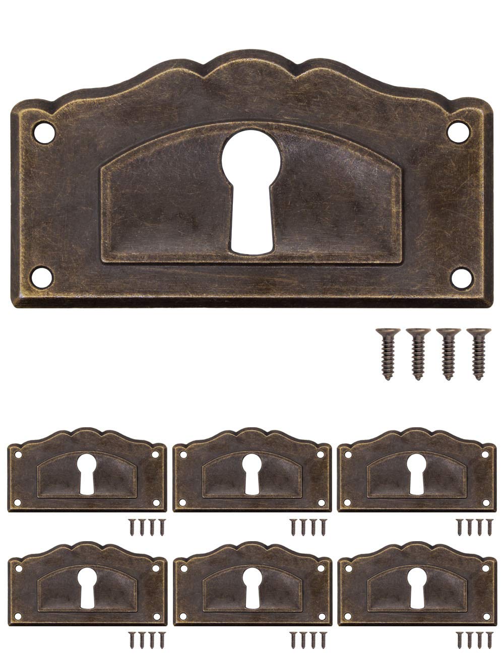 Targhette Chiavi Antiche In Ottone - 6 Pz, 90x28 Mm, Stile Vintage, Con Viti Per Montaggio - Foto 10