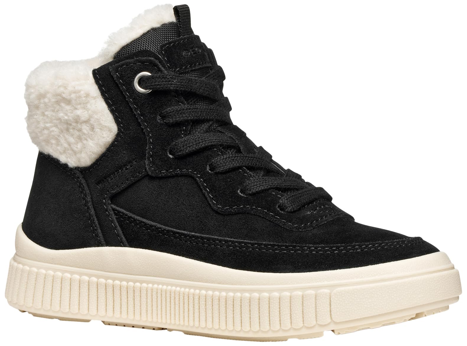 Geox J LAQUINNY Girl WPF Sneaker, Black, 6 UK