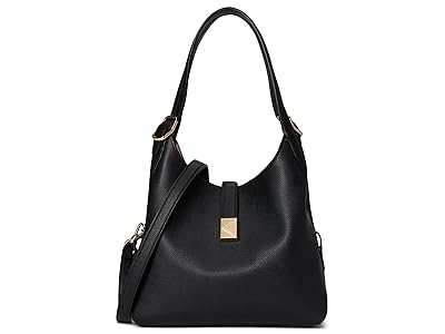 Kate Spade New York Deco Pebbled Leather Medium Crossbody Tote Cross Body Handbags Black