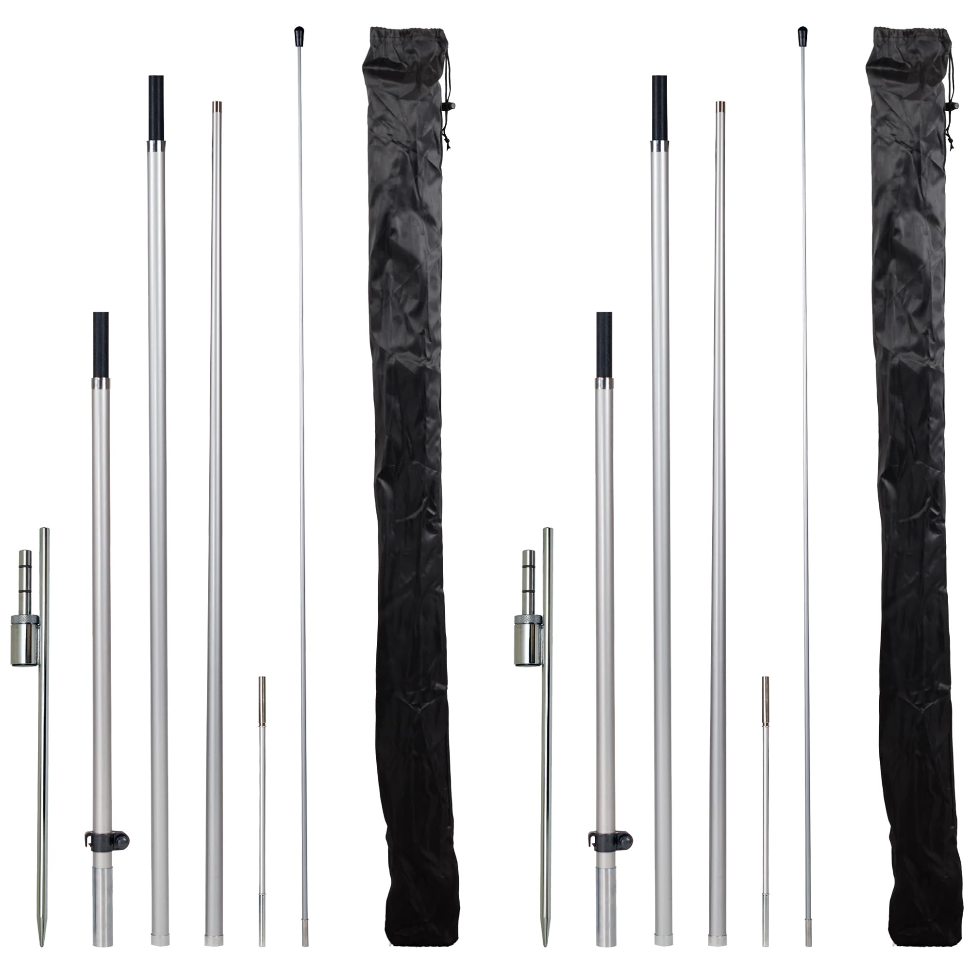 LookOurWay Kit de asta de bandera de plumas, kit de asta de bandera Swooper de 13 pies de alto con estaca giratoria para el suelo, poste de bandera para banderas publicitarias al aire libre en forma
