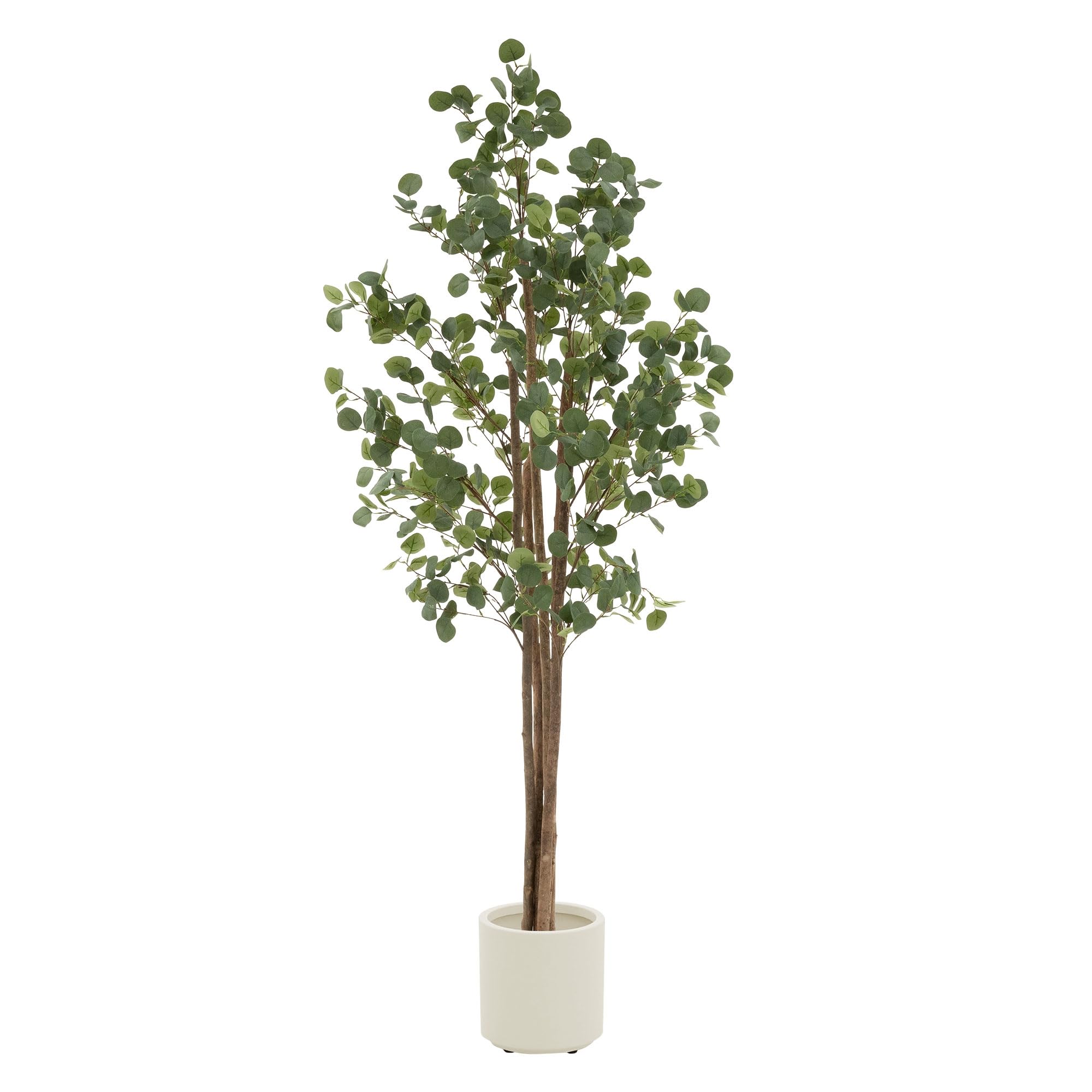 ML-Design sztuczny eukaliptus 210 cm duze rosliny ozdobne z naturalnym drewnianym pniem plastikowe rosliny w doniczce idealna dekoracja do wnetrz i ogrodów realistyczne drzewo do salonu i biura