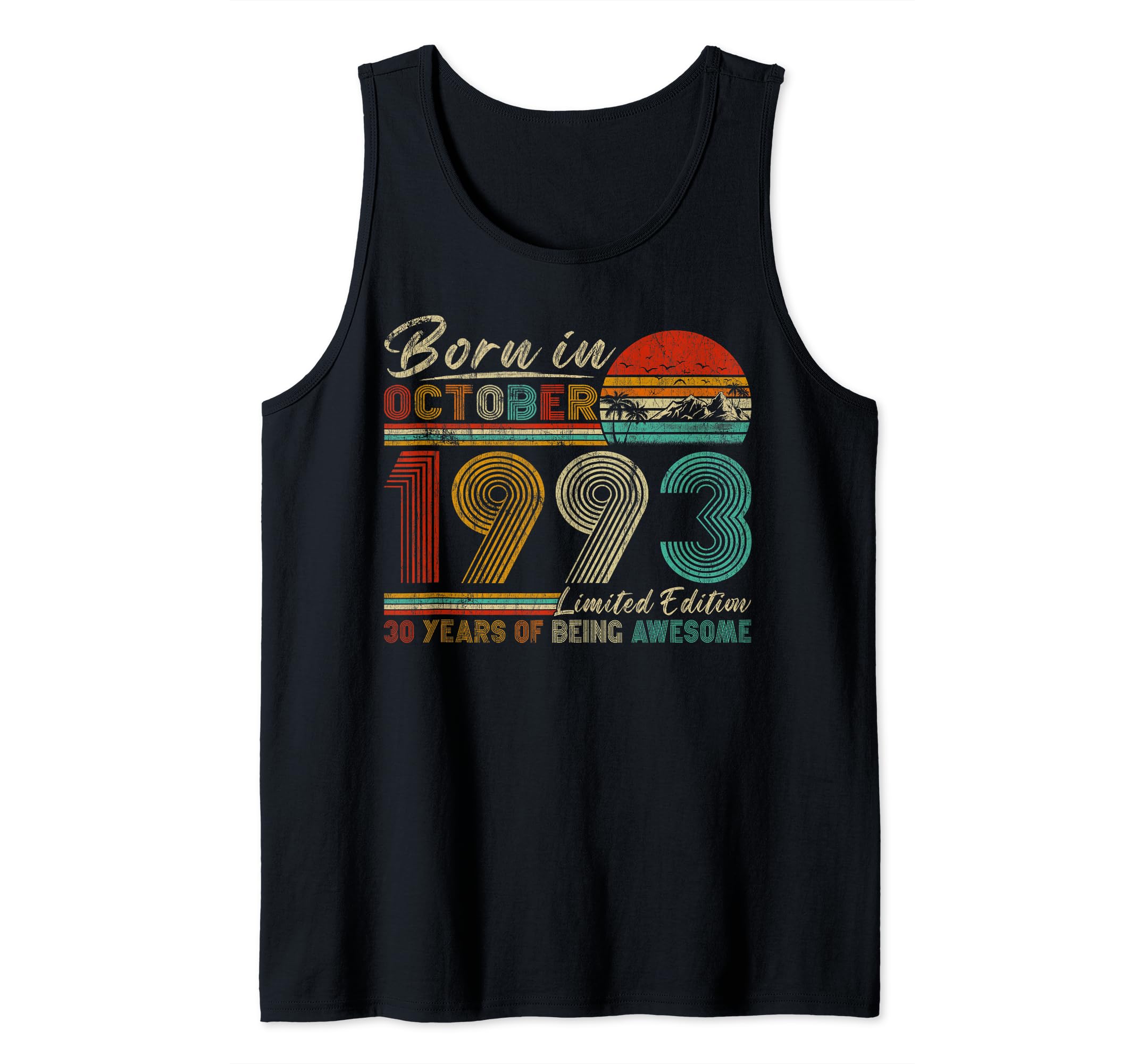 30 Years Old Made In 1993 Vintage October 1993 30th Birthday Tank Top