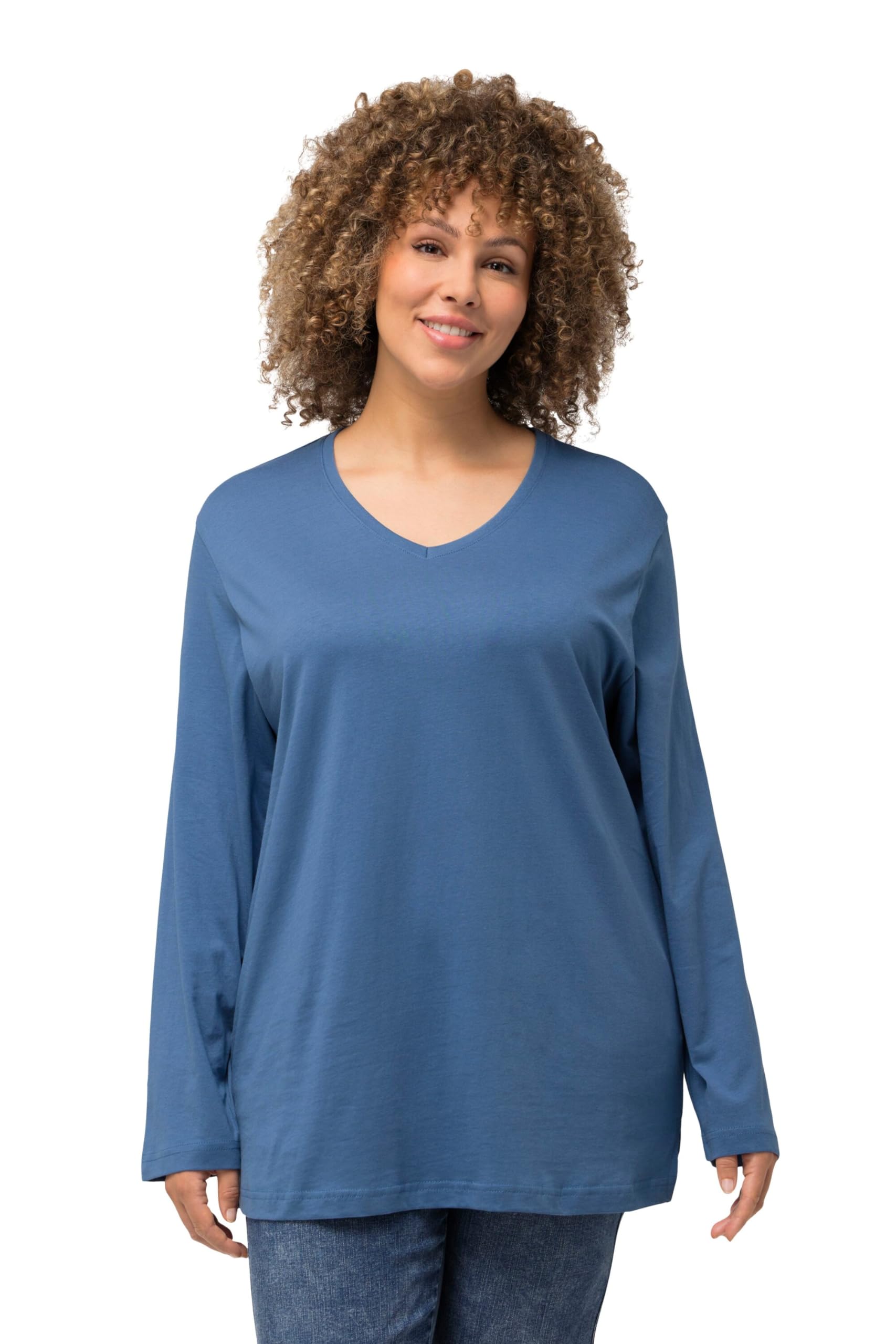 Ulla Popken Women's Shirt, Denim Blue, 28 UK/30 UK