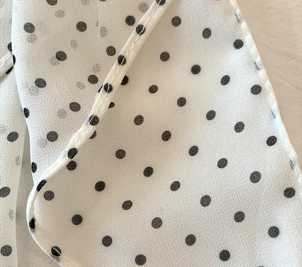 Womens Chiffon Scarf Polka Dot Headscarf Long Fashion Scarf Versatile Neck Wrap Trendy Accessories for Hair Neck Summer 2025
