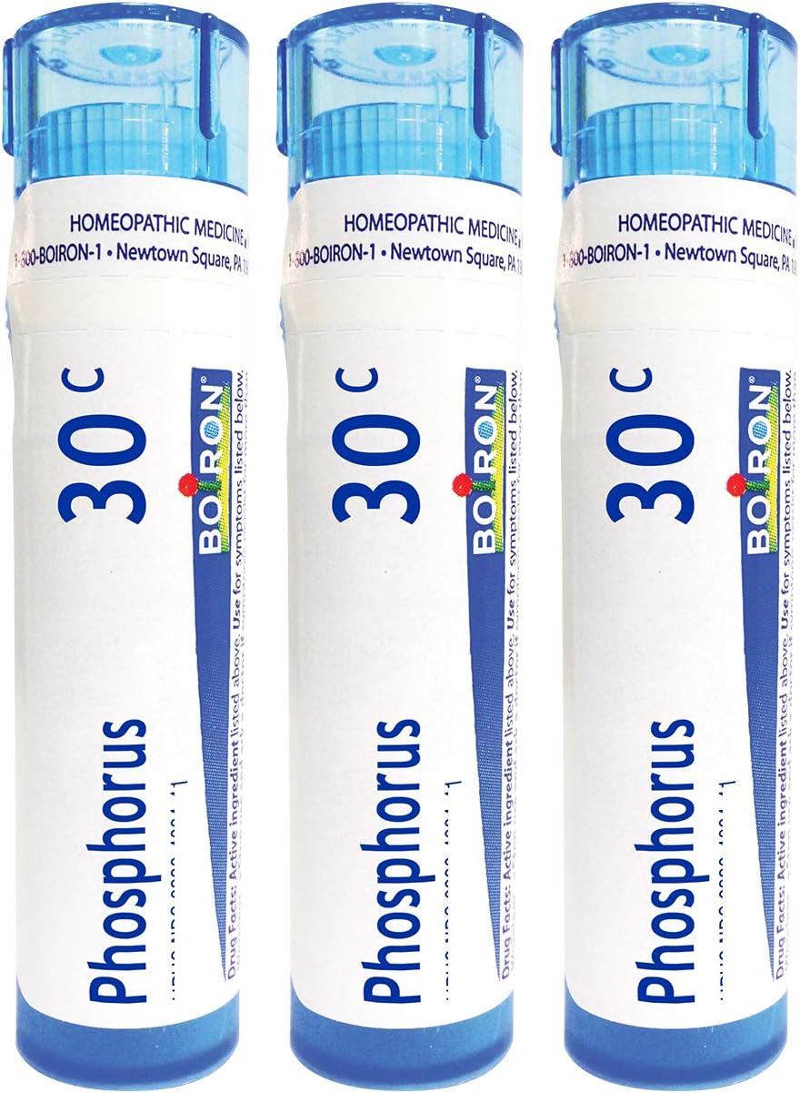 Boiron Phosphorus 30c Homeopathic Medicine for Dizziness with Sleeplessness - Pack of 3 (240 Pellets)
