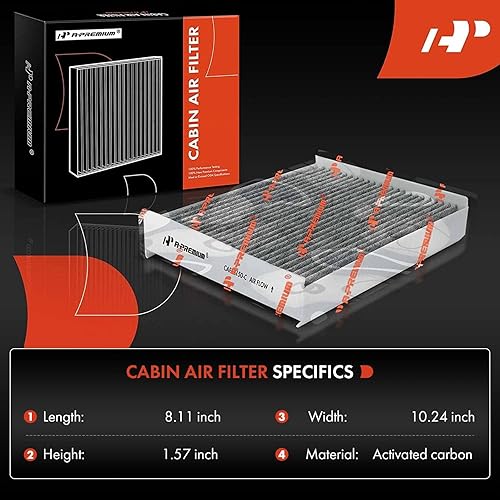Miniatura 2 de A-Premium Filtro de aire de cabina con carbón activado compatible con modelos Ford y Lincoln - F-150 (15-22), F-250 F-350 F-450 Super Duty (17-22),
