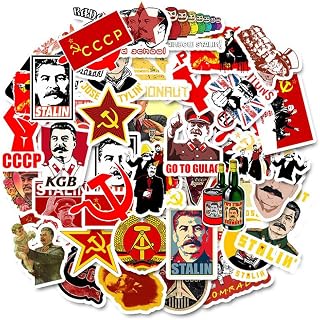 50Pcs Socialist USSR Stickers The Soviet Union Communism Waterproof Vinyl Decals for Adult Teen Kids Cup Water Bottles Laptop Luggage Computer Mobile Phone Guitar Skateboard Decoration
