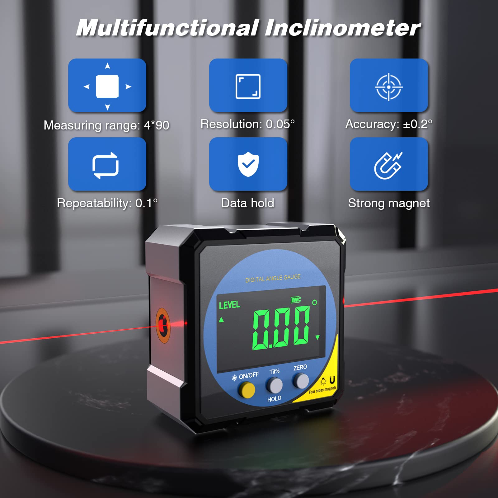 Rilevatore Angolare Digitale Aneedbaby - Con Laser, Display LCD, Goniometro E Inclinometro - Foto 4