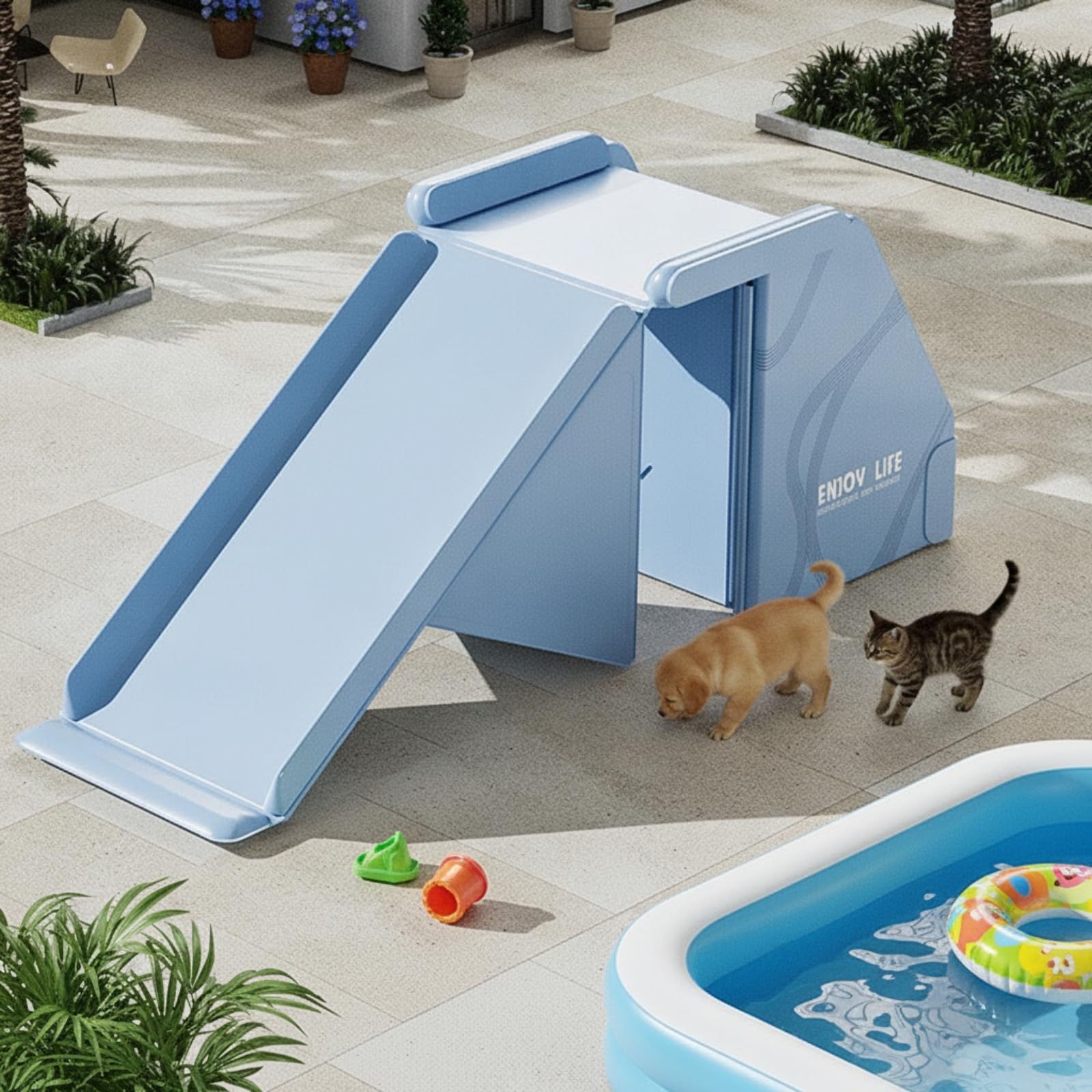 Kinder Rutsche Kinder Slide Spielzeug Rutschbahn Sportgerät Spiellandschaft aus PVC mit Kompakter Bauweise Und Stabilen Standfüßen für Garten Terrasse Balkon, Trauben-Milchshake-Lila