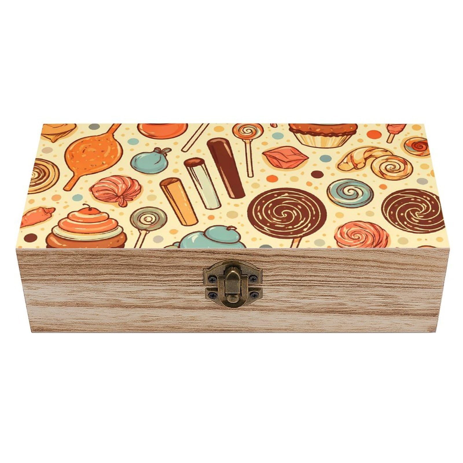 HLBSDM Candies And Sweets Wooden Storage Box