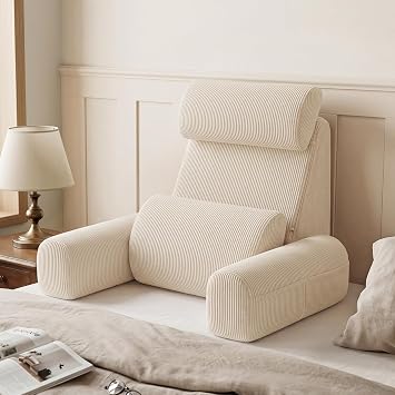 Blissful Diary Reading Pillow with Adjustable Neck & Lumbar Support, Beige
