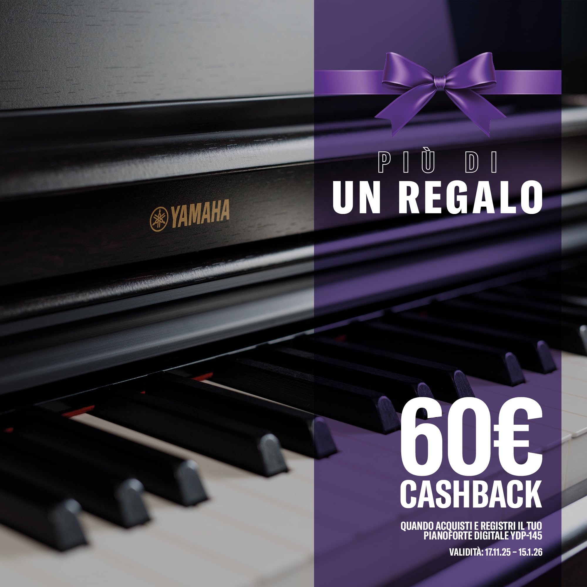 Yamaha ARIUS YDP-145 Digital Piano - Pianoforte Digitale da Casa per Dilettanti, Design Classico ed Elegante, Suonabilità Autentica del Pianoforte Acustico, Nero