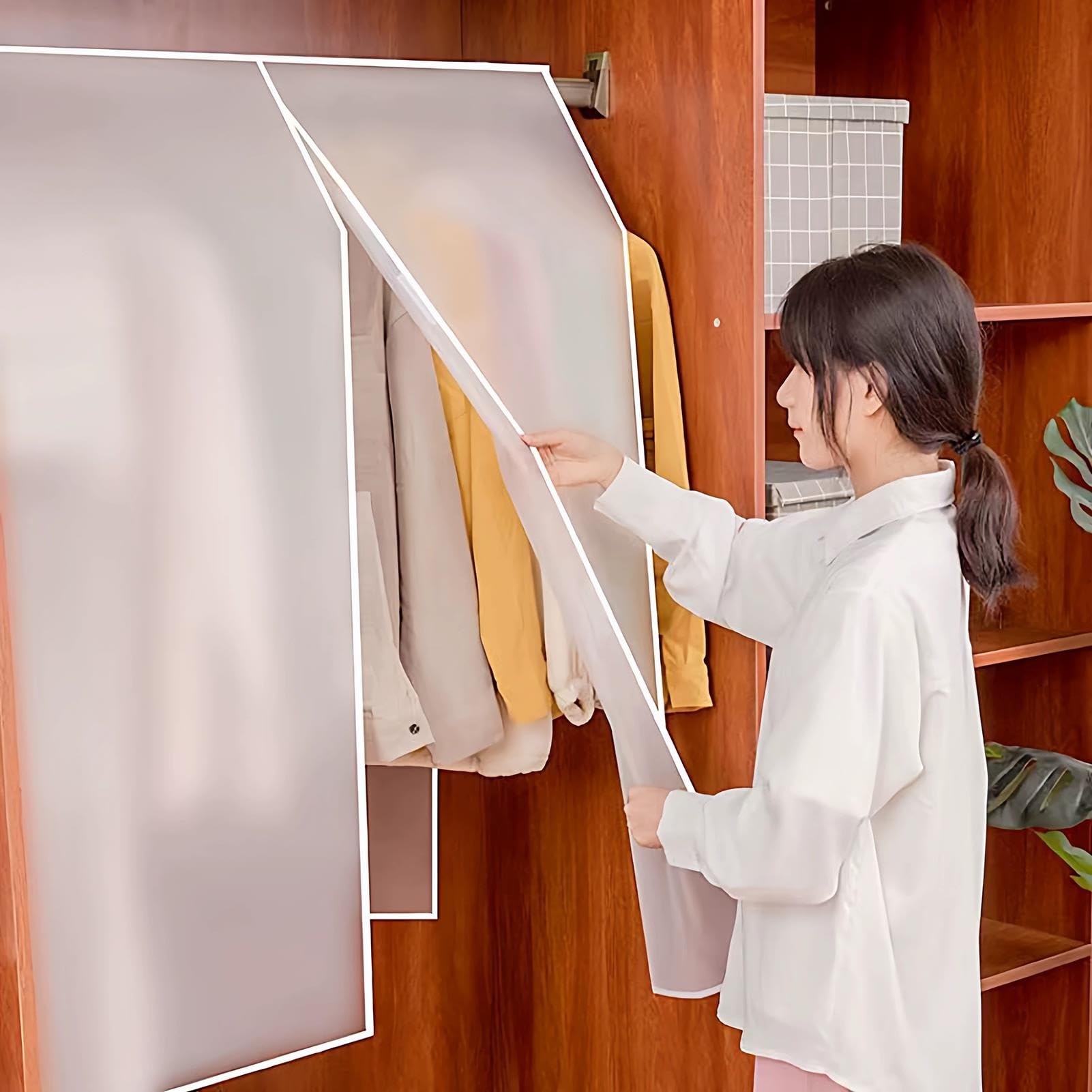 2 Stück staubdichte Kleiderhüllen for Kleidung, vertikale Höhe 120/150 cm