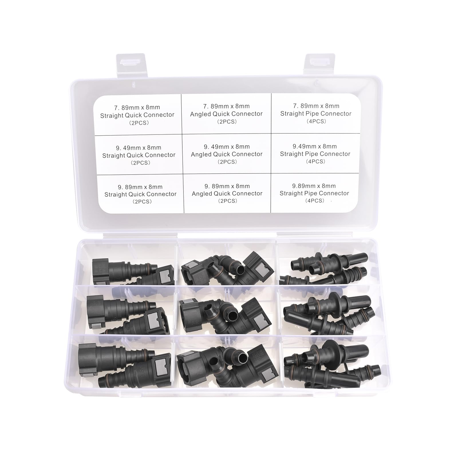 Assortiment de 24 raccords rapides pour conduite de carburant
