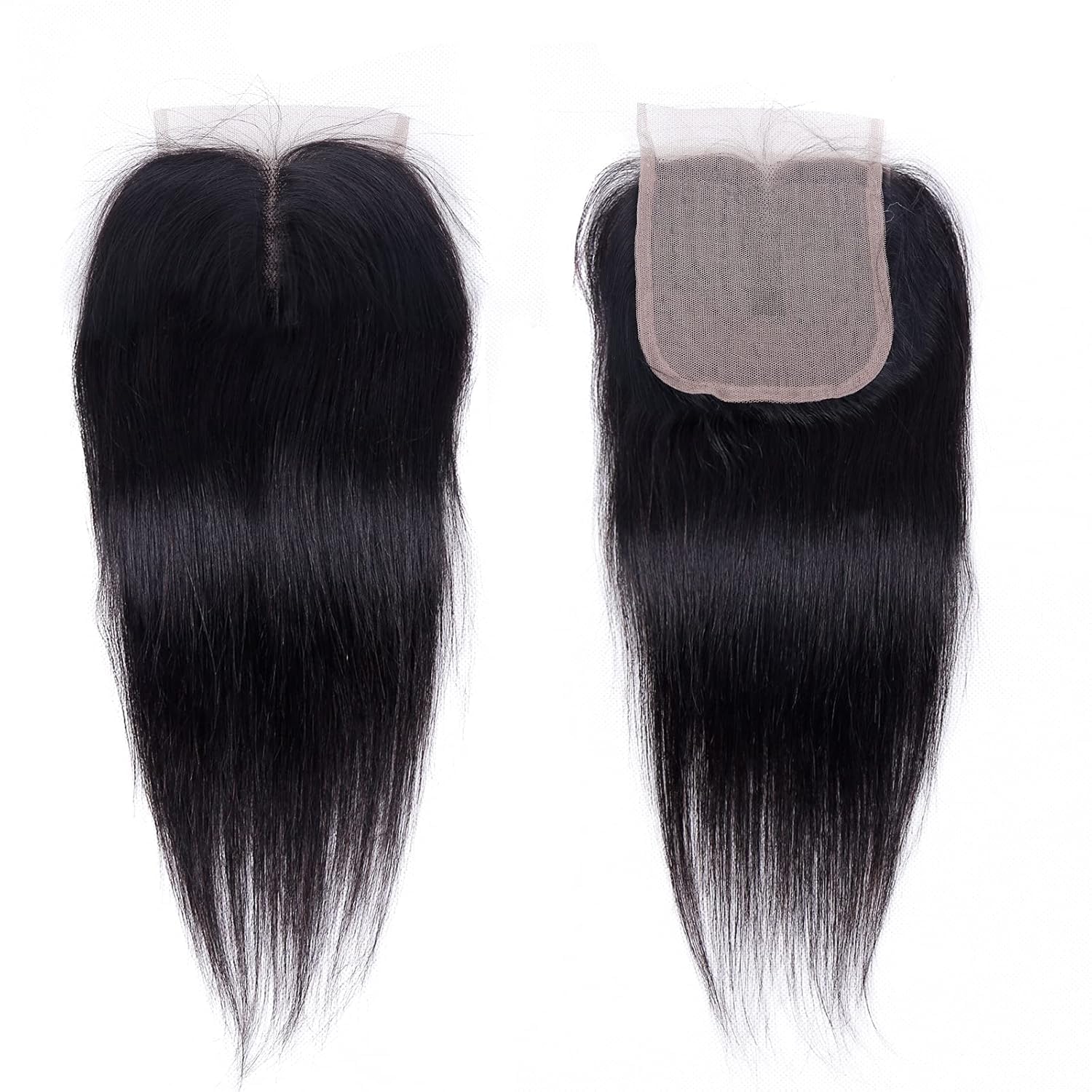 Straight Human Hair Bundles with Closure(10 12 14+10) Brazilian Virgin Human Hair 10A Straight 3 Bundles with Lace Closure 70g/bundle Natural Color - Image 4