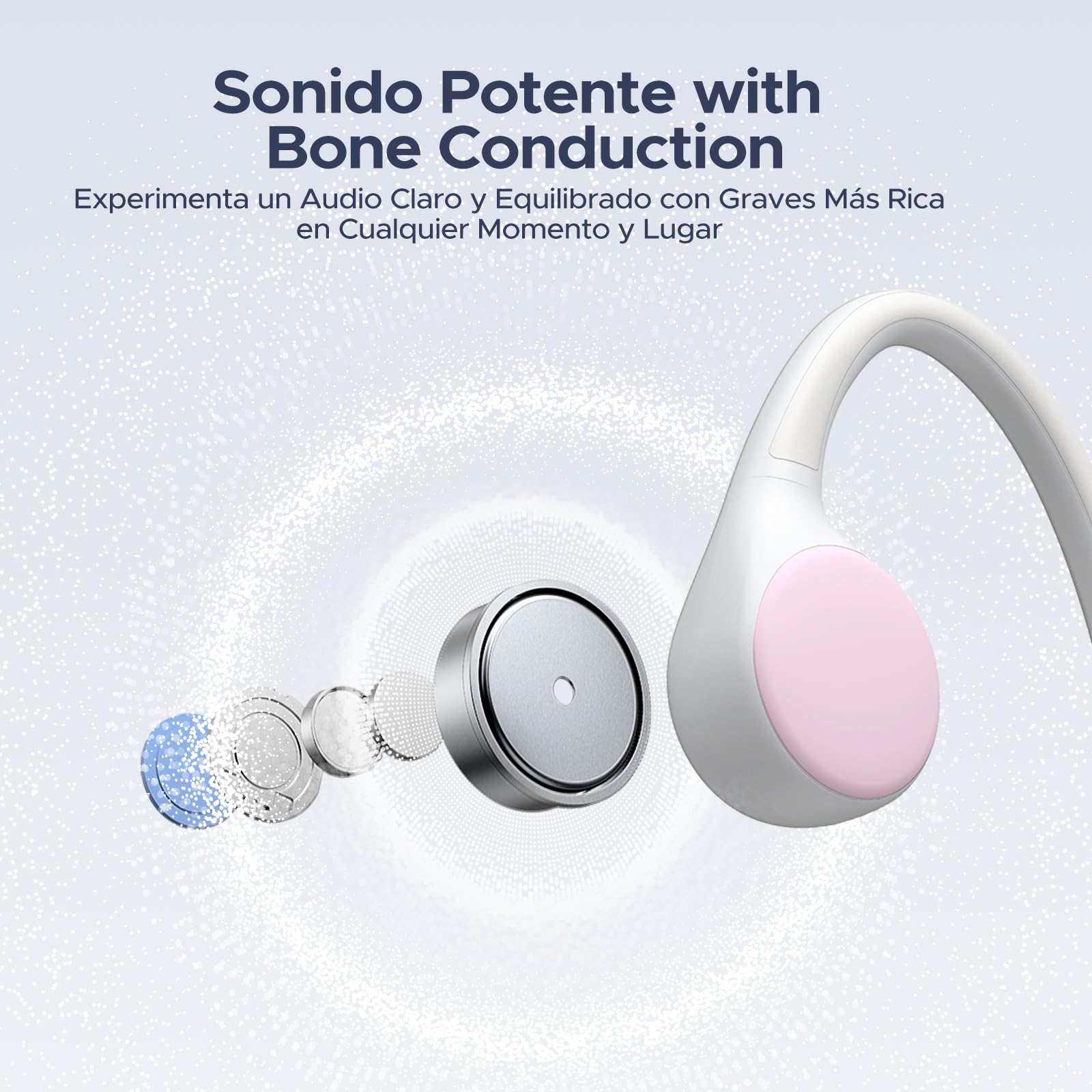 Bone Beat Run Auriculares Conduccion Osea, Auriculares Deportivos Inalámbricos IP66 Impermeables Sin Tapones, 10h Autonomía Carga Rápida Oído Abierto para Running Ciclismo Gimnasio - Azul