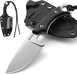 Sponsored Ad – Omesio Outdoor Knife Small D2 Steel Full Tang Survival Knife with Kydex Sheath and Belt Clip, 7" Belt Knife...